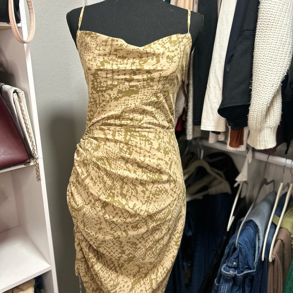 Forever 21 Gold Textured Midi Dress
